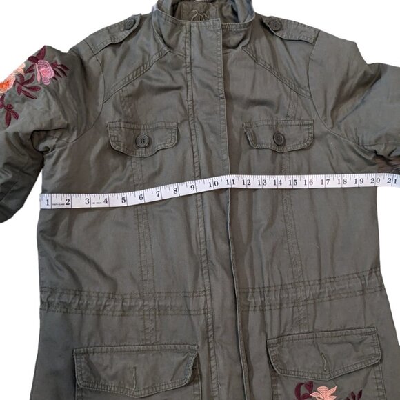 Ødyn (Odyn) Floral Embroidered Olive Green Quilted Military Jacket Size Small - Picture 7 of 11